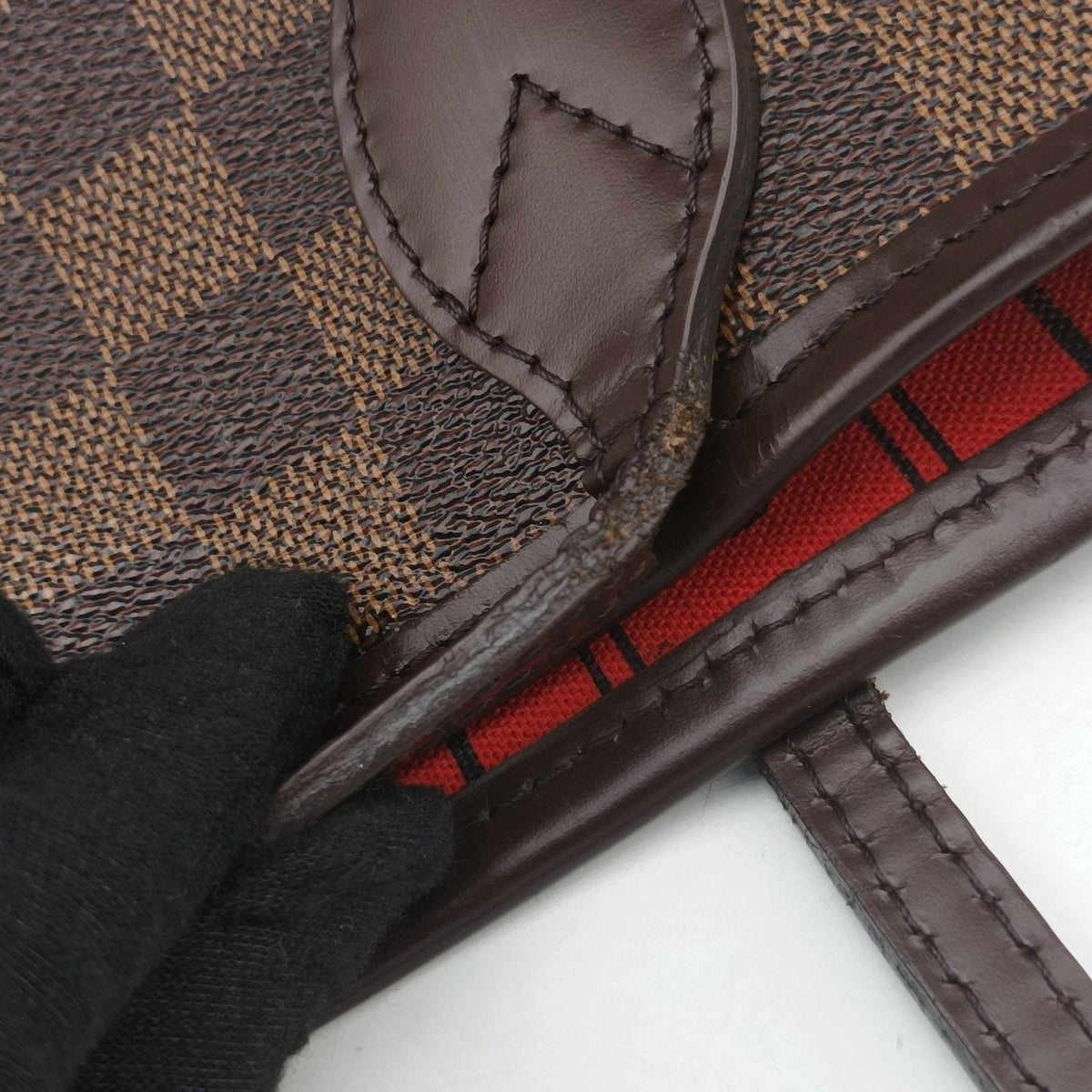 Pre-owned Louis Vuitton NEVERFULL　GM EBENE Damier　Canvas N51106 handbag | stylenewstar