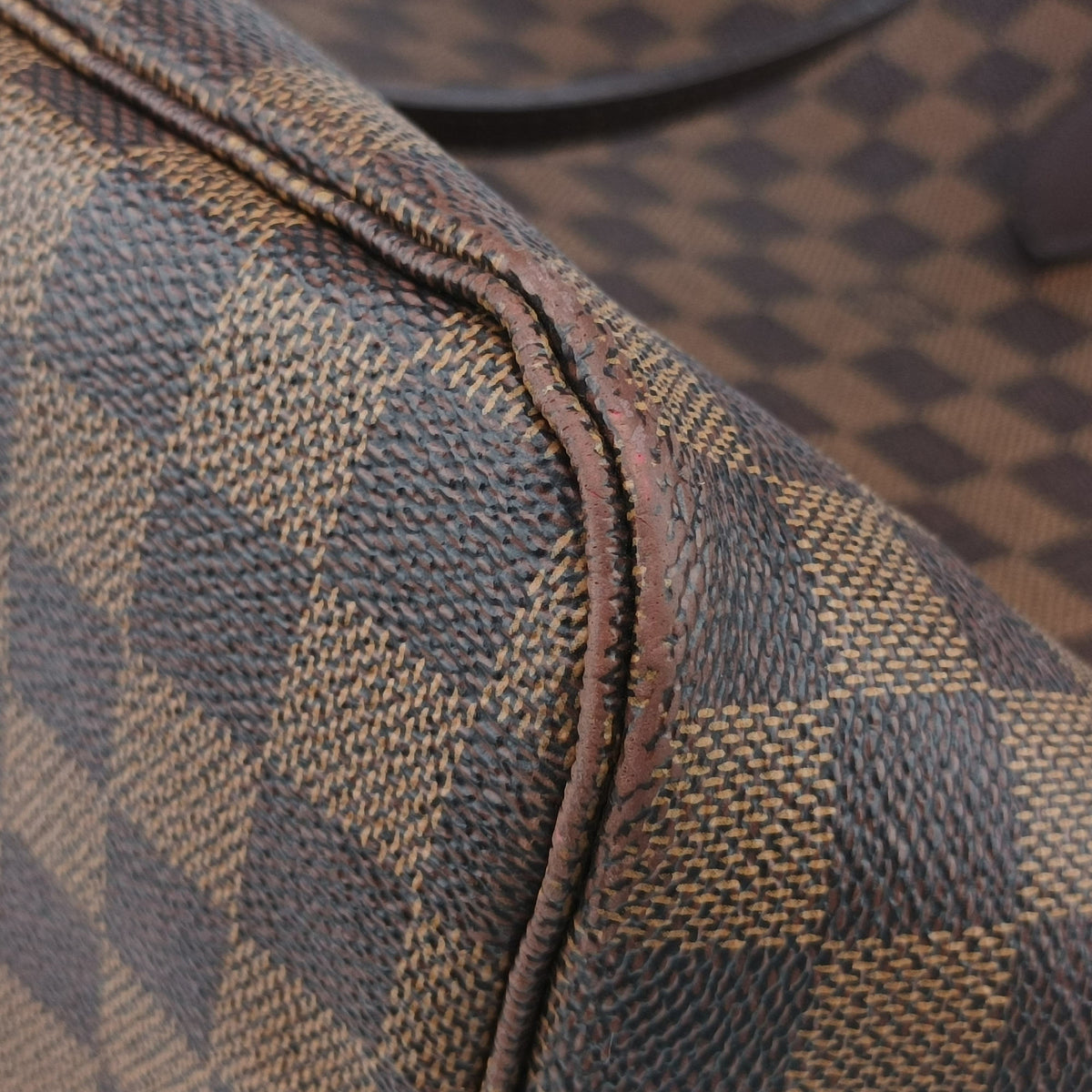Pre-owned Louis Vuitton NEVERFULL　GM EBENE Damier　Canvas N51106 handbag | stylenewstar