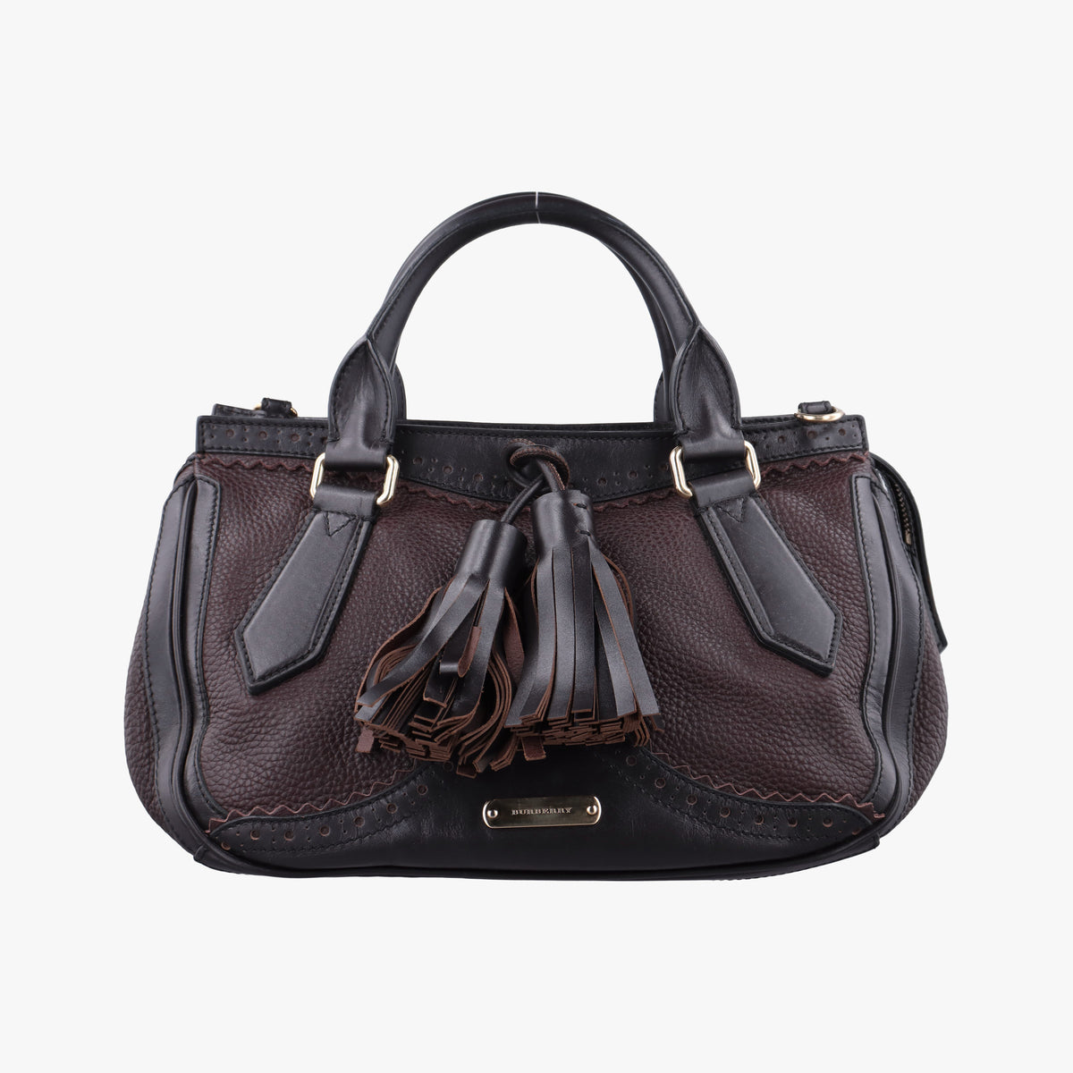 Pre-owned Burberry Tassel Burgundy Leather  handbag | stylenewstar