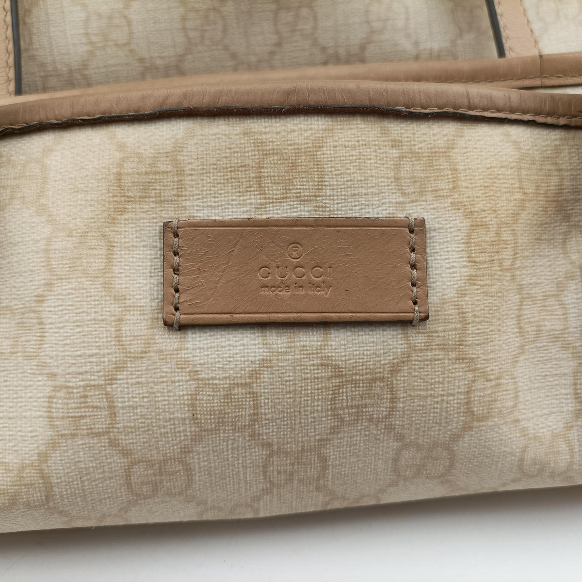 Pre-owned Gucci Guccissima GG Imprime Beige PVC coated canvas 211120 handbag | stylenewstar