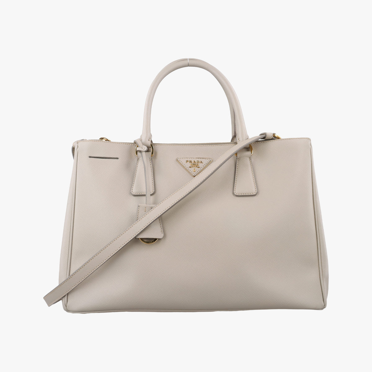 Pre-owned Prada Galleria Beige SAFFIANO Leather BN1801 shoulderbag | stylenewstar
