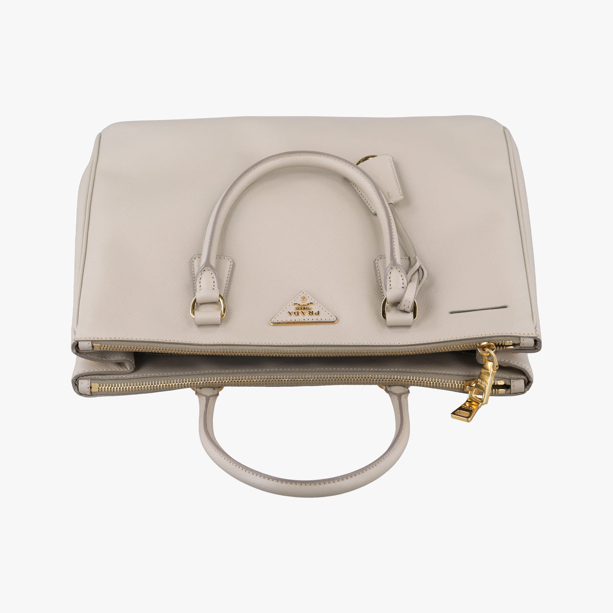 Pre-owned Prada Galleria Beige SAFFIANO Leather BN1801 shoulderbag | stylenewstar