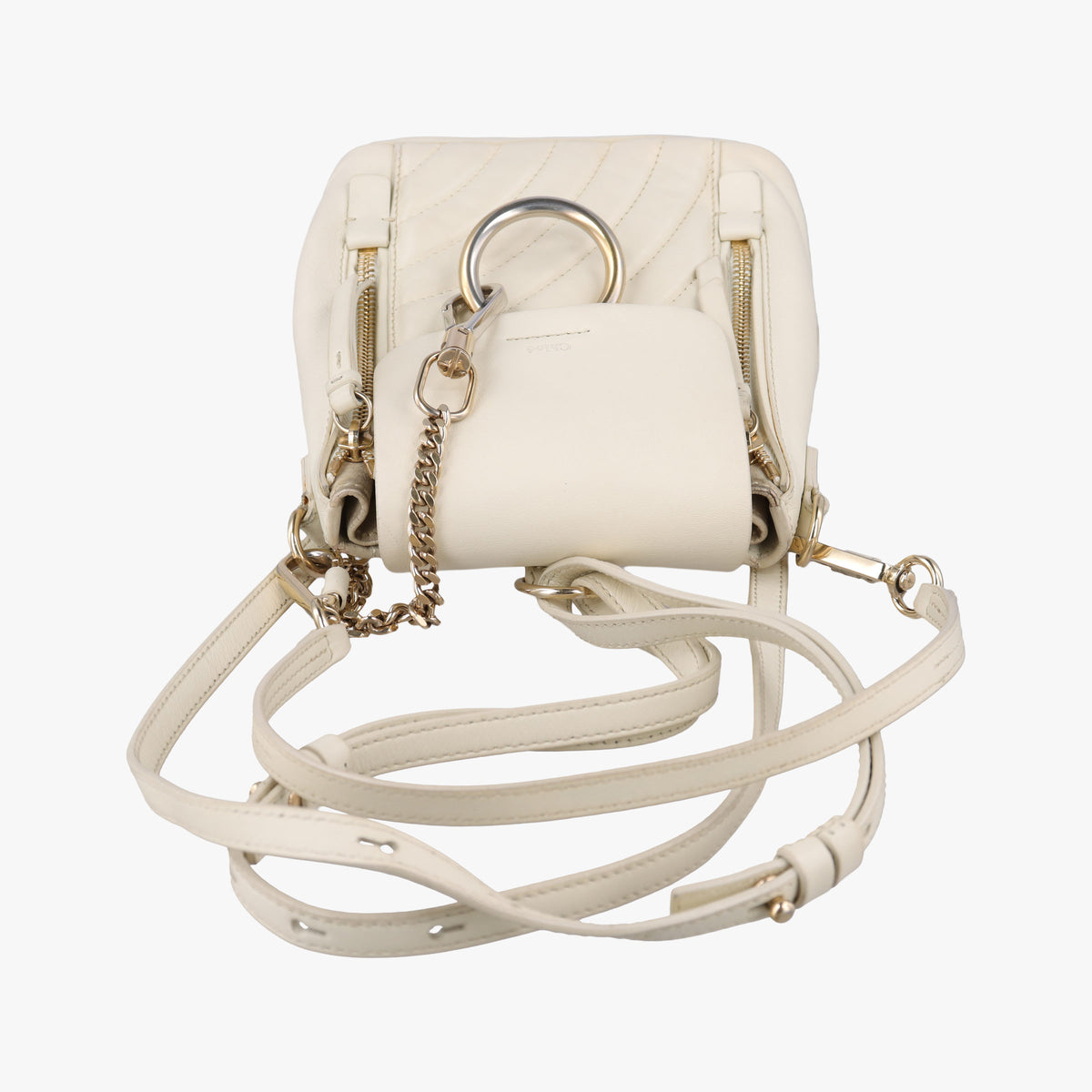 Pre-owned Chloe FAYE mini White leather  shoulderbag | stylenewstar