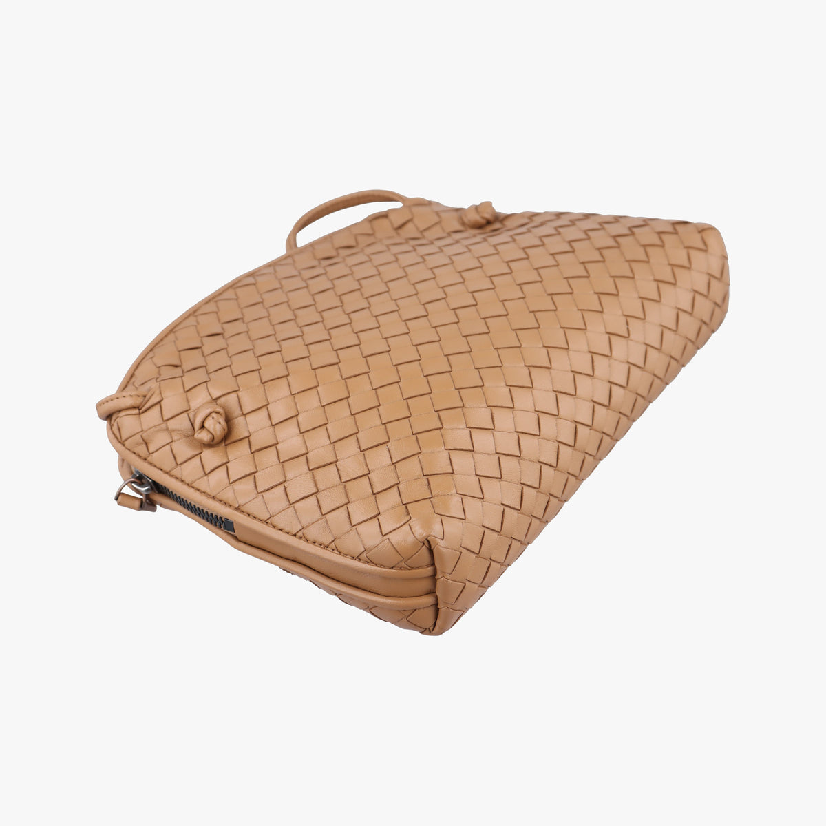 Pre-owned Bottega Veneta Nodini Intrecciato Beige Lambskin  shoulderbag | stylenewstar
