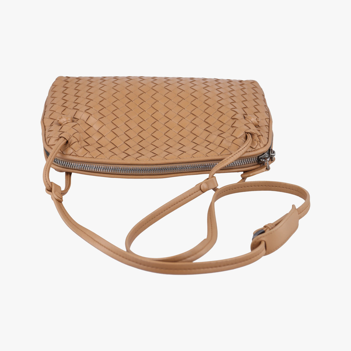Vintage Bottega Veneta Nodini Intrecciato Beige Lambskin  shoulderbag | stylenewstar