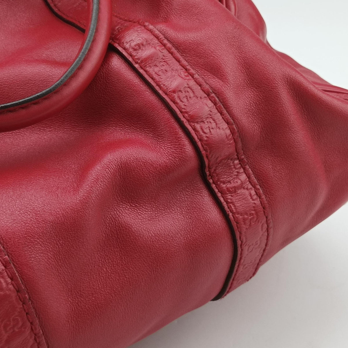 Pre-owned Gucci Sherry Line Red Leather 247205 shoulderbag | stylenewstar