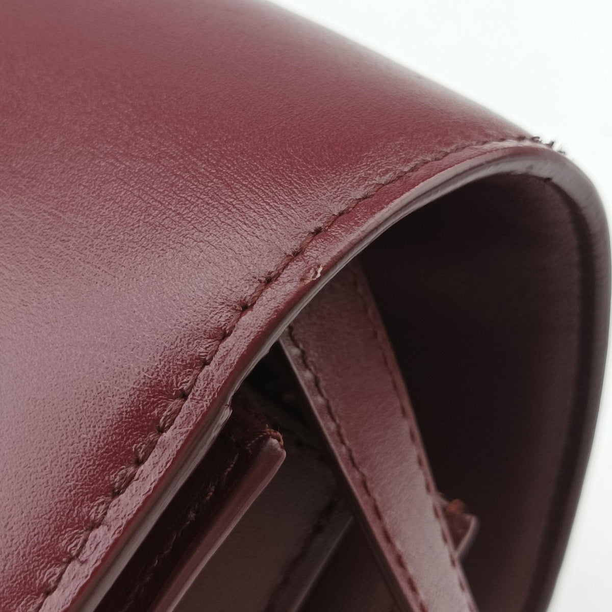 Vintage Celine Classic Box Burgundy Leather  shoulderbag | stylenewstar
