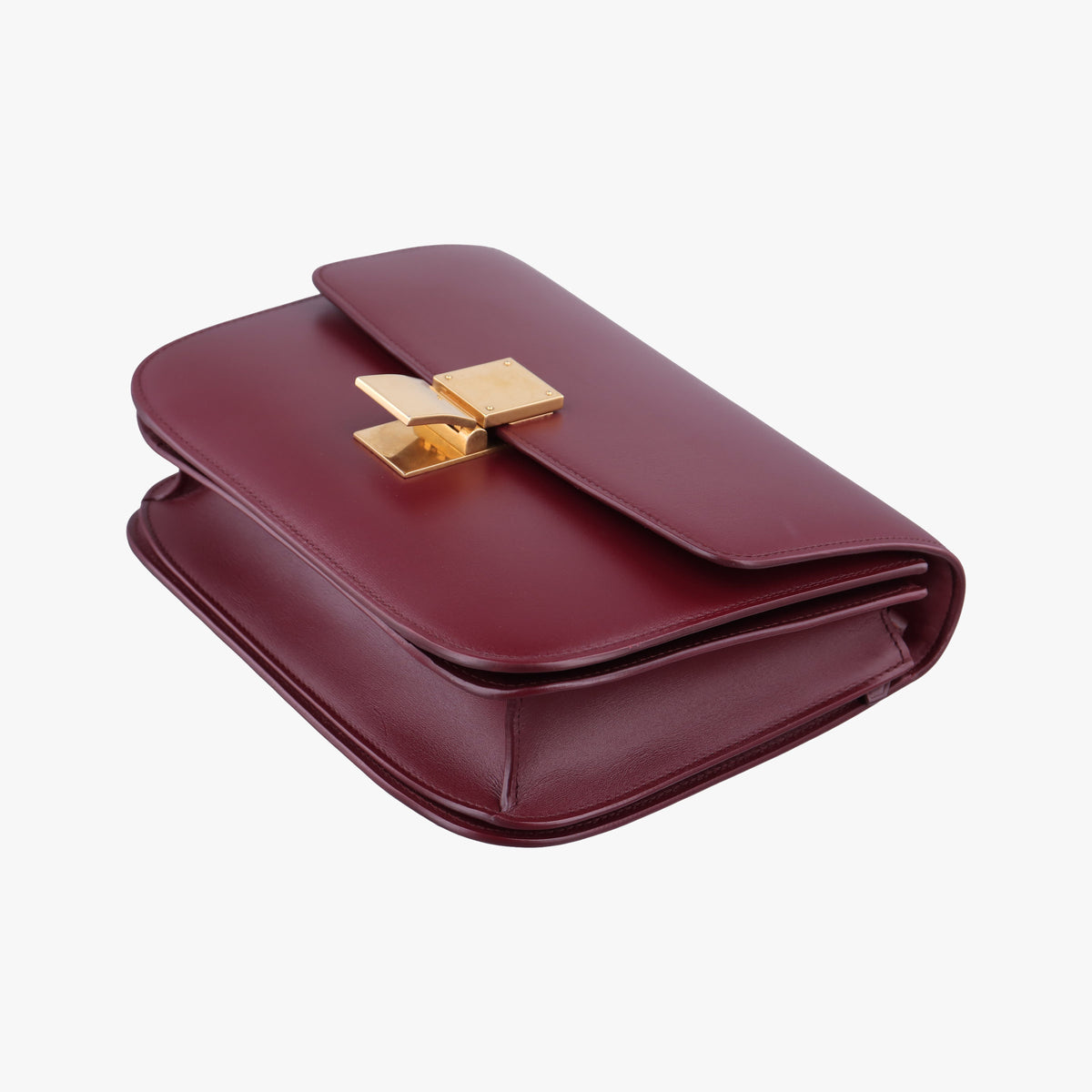 Vintage Celine Classic Box Burgundy Leather  shoulderbag | stylenewstar