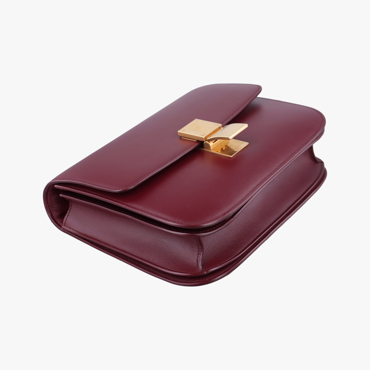 Vintage Celine Classic Box Burgundy Leather  shoulderbag | stylenewstar