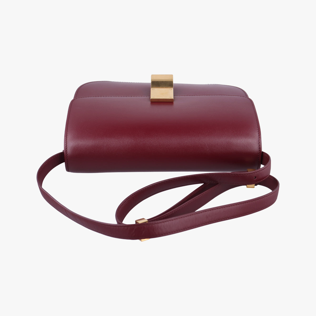 Vintage Celine Classic Box Burgundy Leather  shoulderbag | stylenewstar