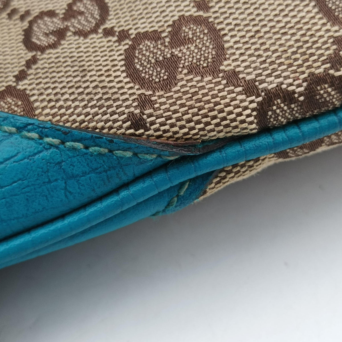 Secondhand Gucci GG Canvas Horsebit Beige×Blue canvas×leather 141506 shoulderbag | stylenewstar