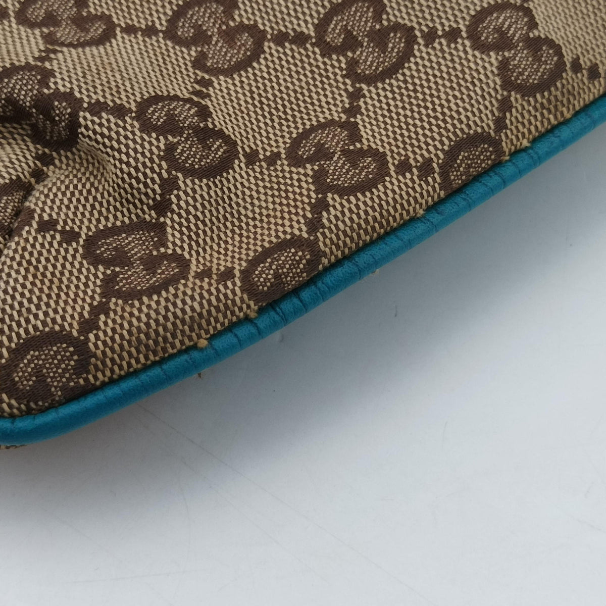 Secondhand Gucci GG Canvas Horsebit Beige×Blue canvas×leather 141506 shoulderbag | stylenewstar