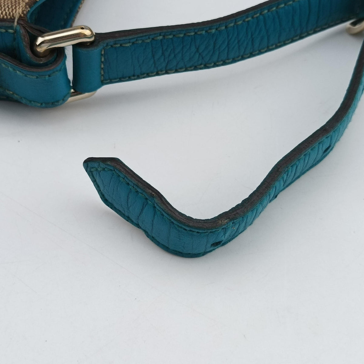 Secondhand Gucci GG Canvas Horsebit Beige×Blue canvas×leather 141506 shoulderbag | stylenewstar
