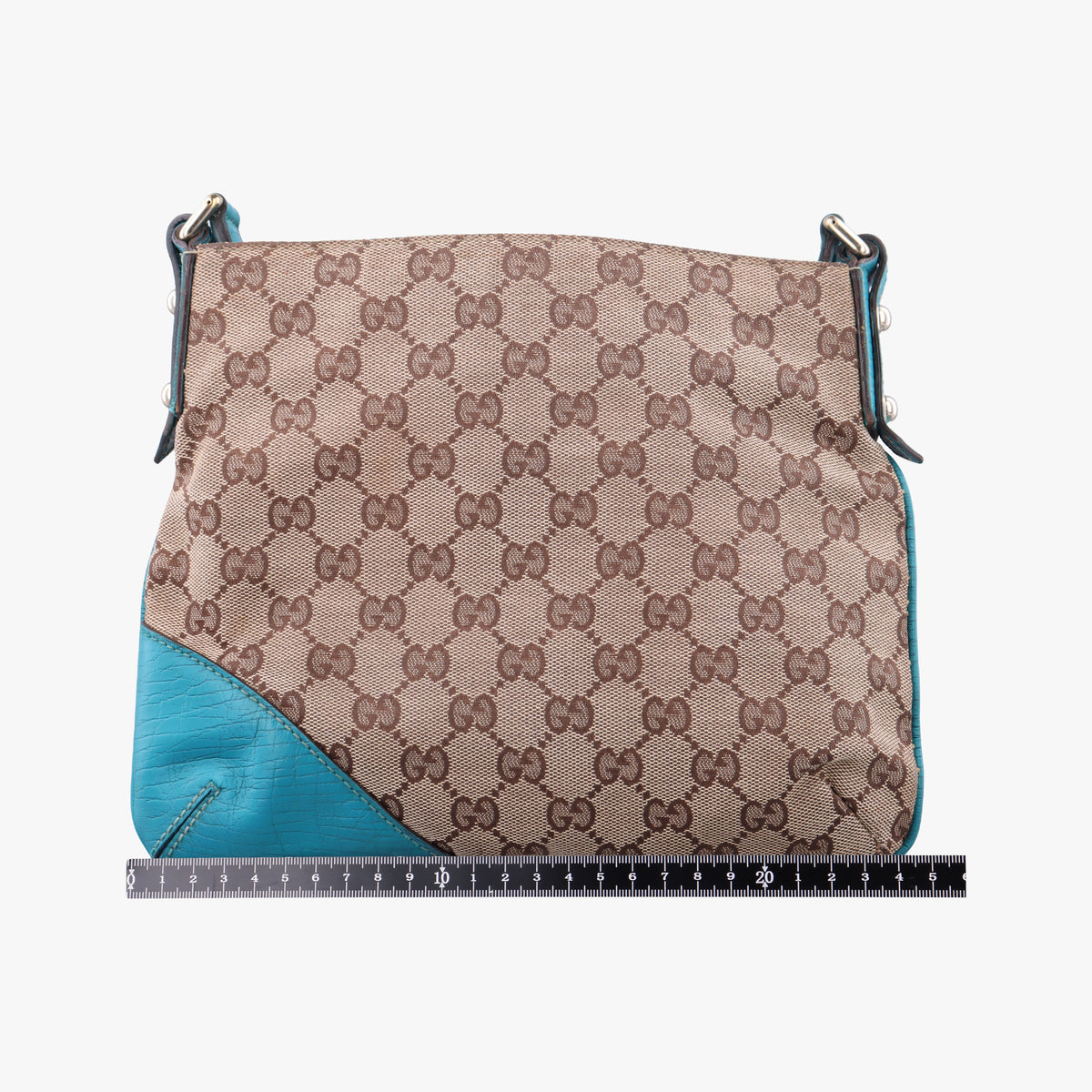 Secondhand Gucci GG Canvas Horsebit Beige×Blue canvas×leather 141506 shoulderbag | stylenewstar