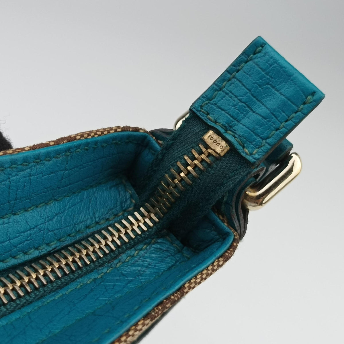 Secondhand Gucci GG Canvas Horsebit Beige×Blue canvas×leather 141506 shoulderbag | stylenewstar