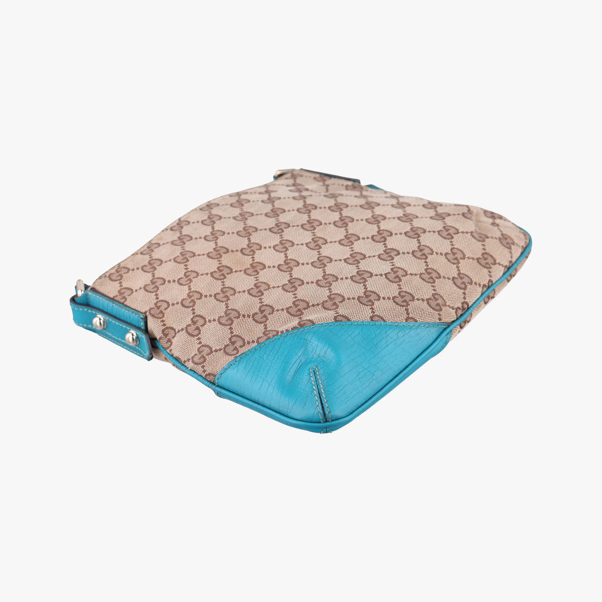Secondhand Gucci GG Canvas Horsebit Beige×Blue canvas×leather 141506 shoulderbag | stylenewstar