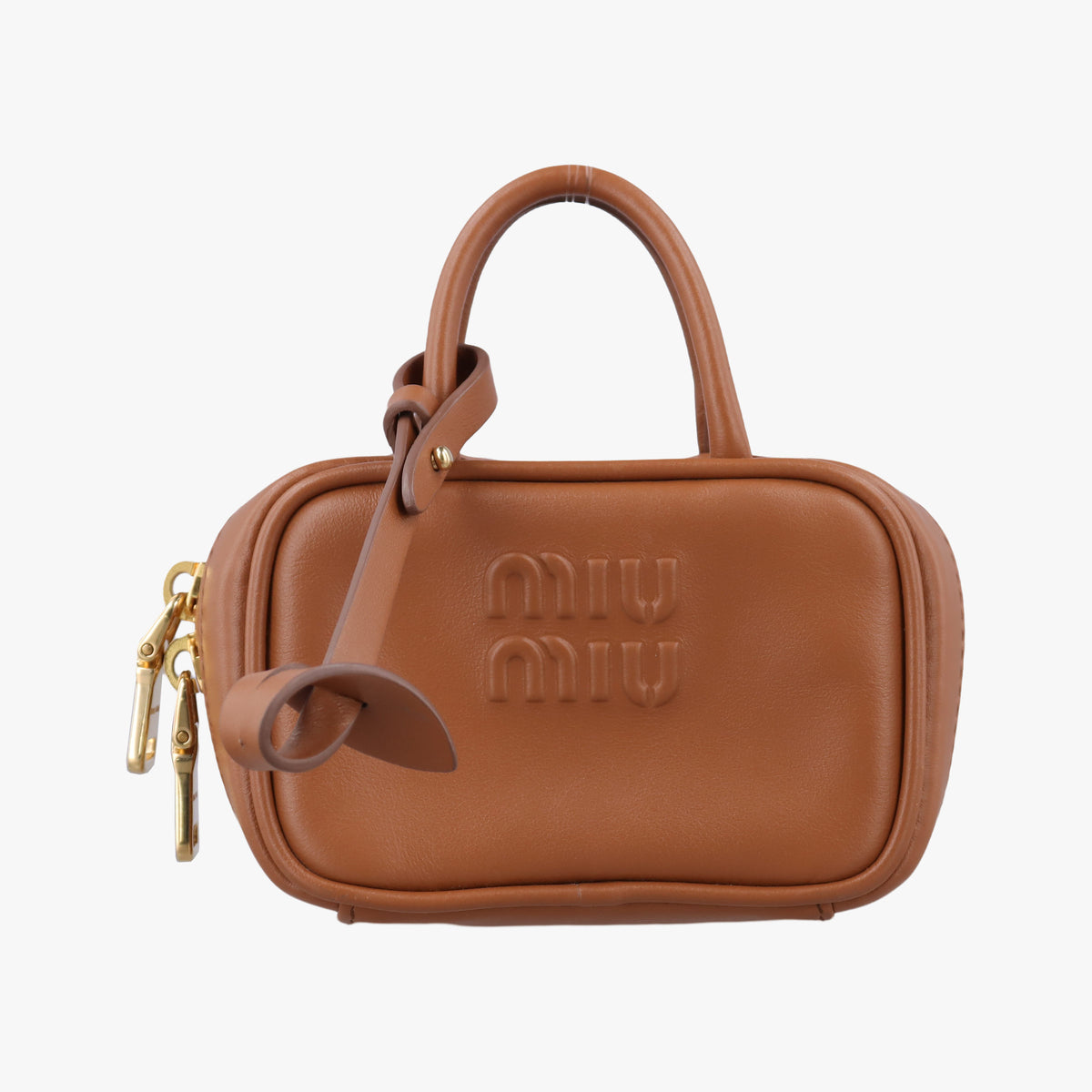 Pre-owned Miu Miu Beau Micro Brown Leather  handbag | stylenewstar