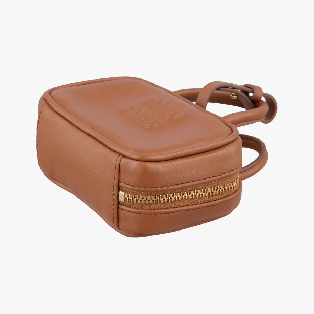 Pre-owned Miu Miu Beau Micro Brown Leather  handbag | stylenewstar