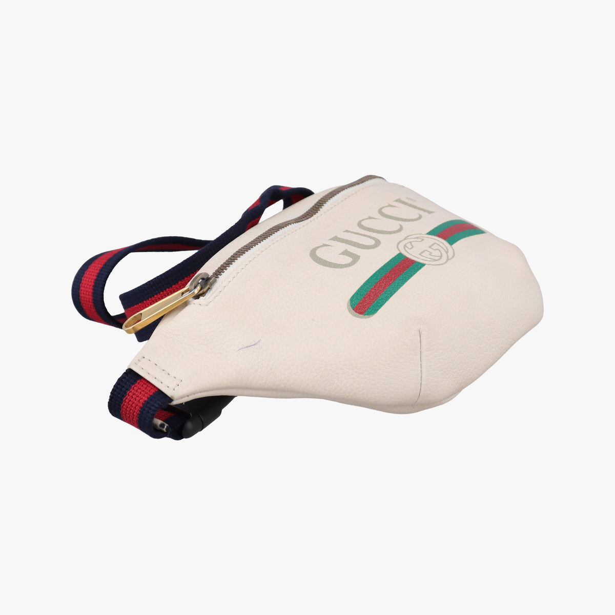 Pre-owned Gucci Print White Leather 527792 bum bag/waist bag | stylenewstar