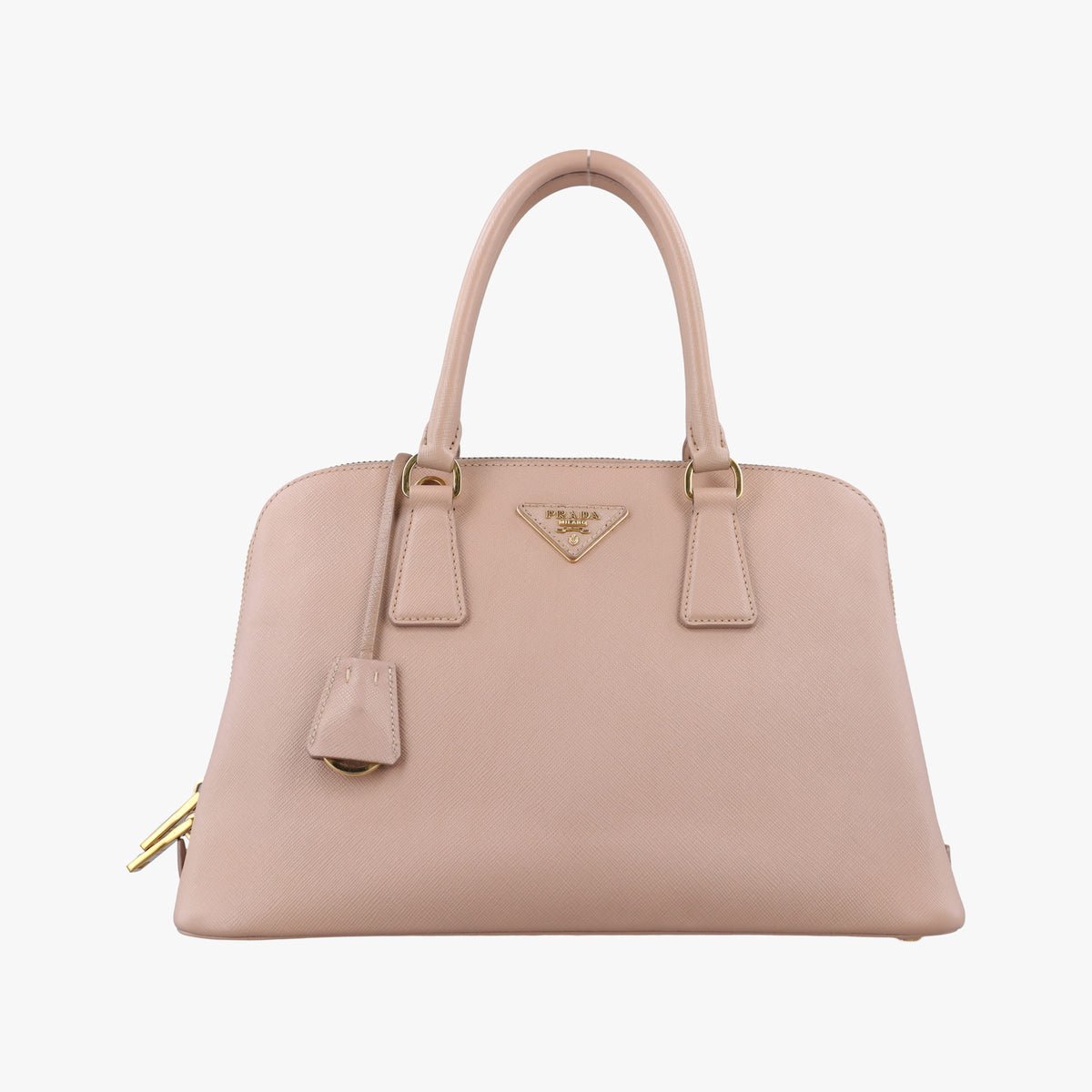 Pre-owned Prada Promenade Pink SAFFIANO patent BL0812 handbag | stylenewstar