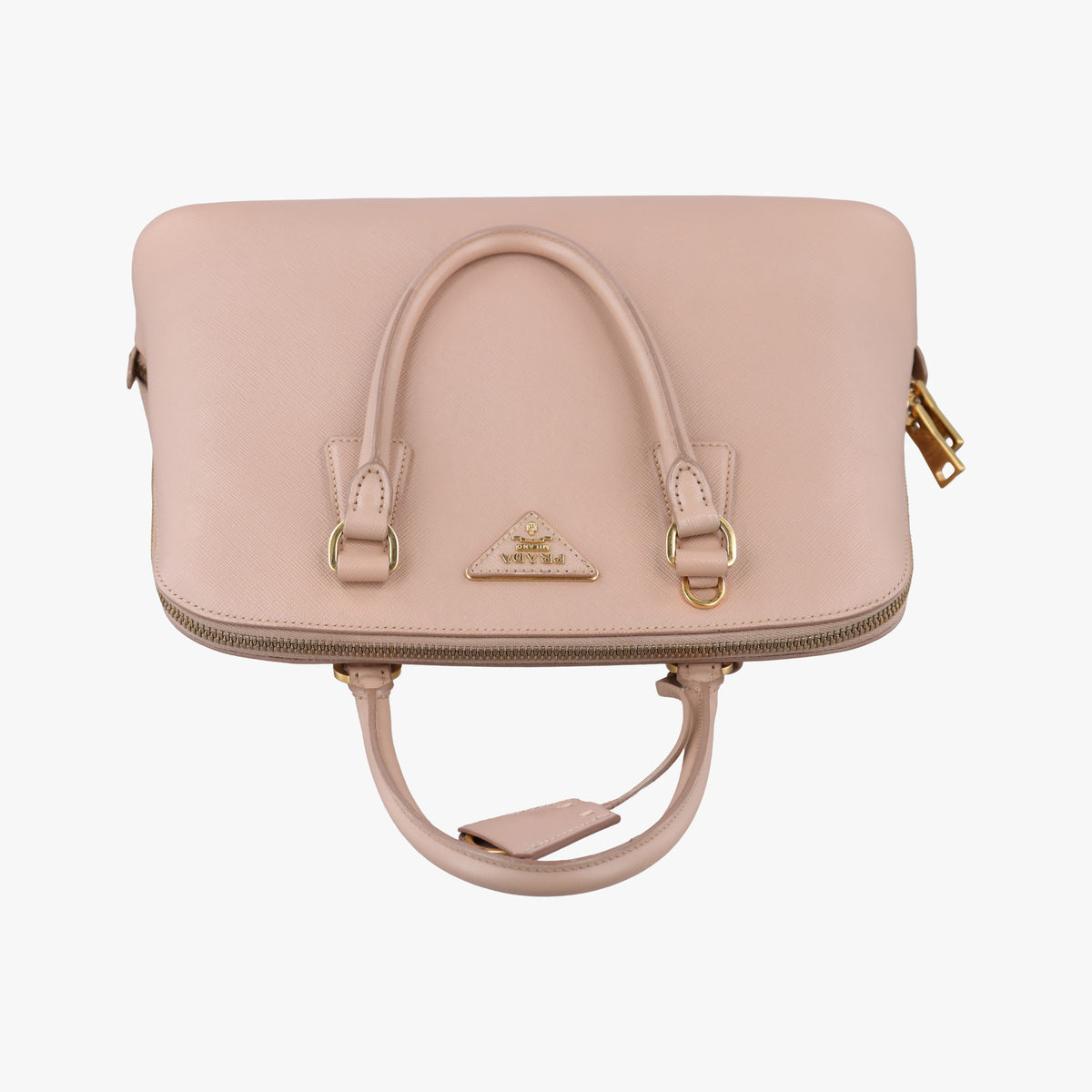 Pre-owned Prada Promenade Pink SAFFIANO patent BL0812 handbag | stylenewstar