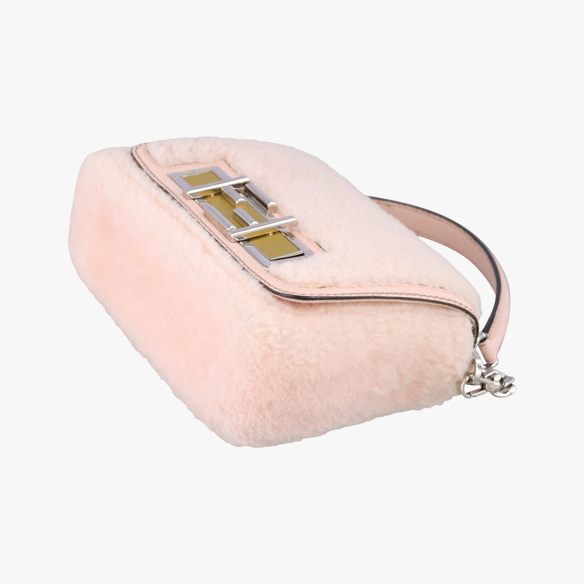 Secondhand Fendi 3 BAGUETTE Pink fur 8BR757 shoulderbag | stylenewstar