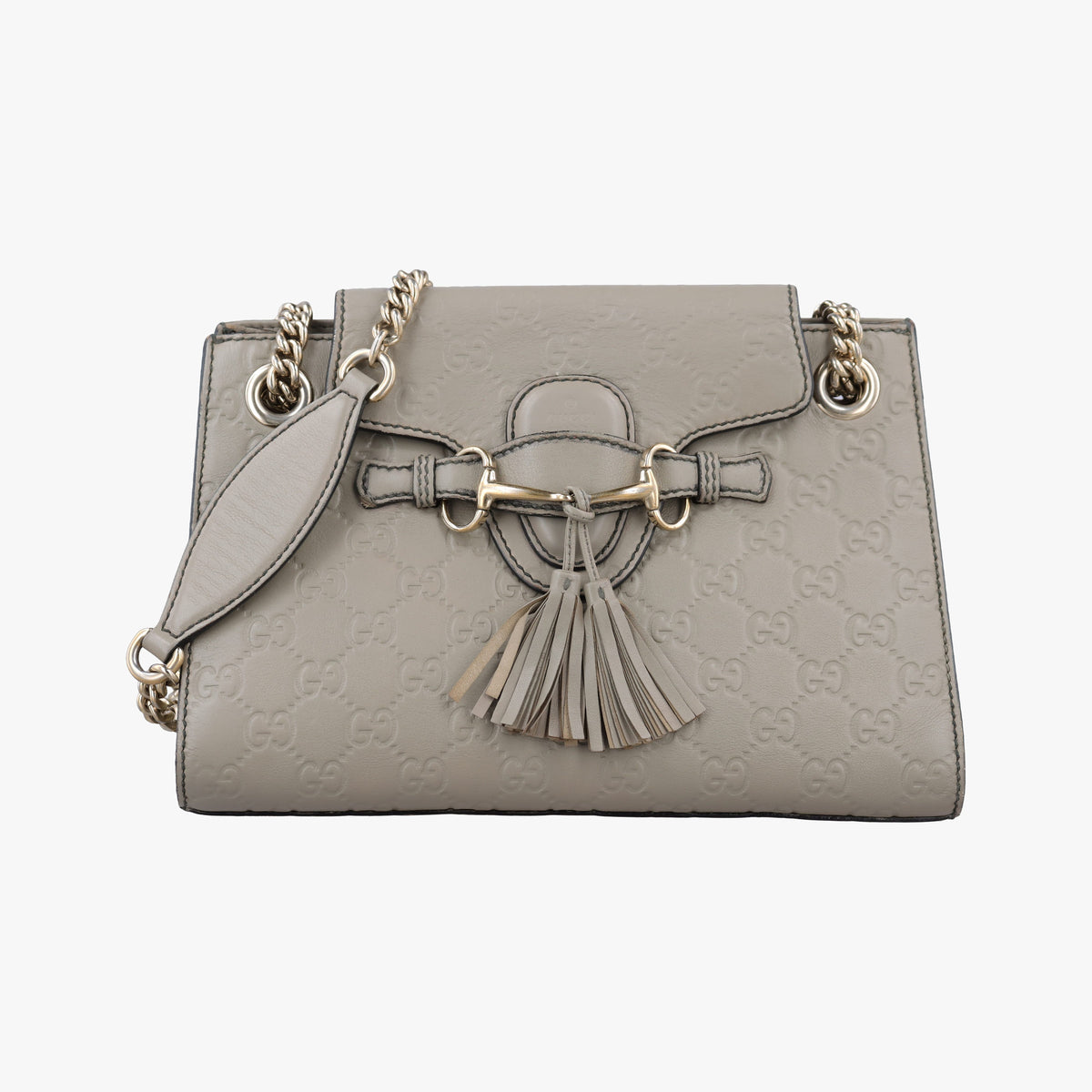 Vintage Gucci Emily Grey Leather 369621 shoulderbag | stylenewstar