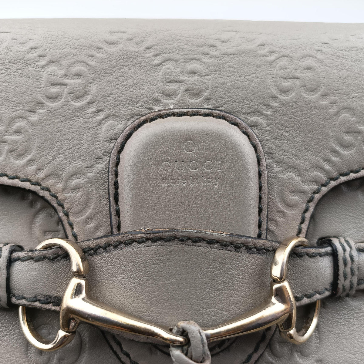 Vintage Gucci Emily Grey Leather 369621 shoulderbag | stylenewstar