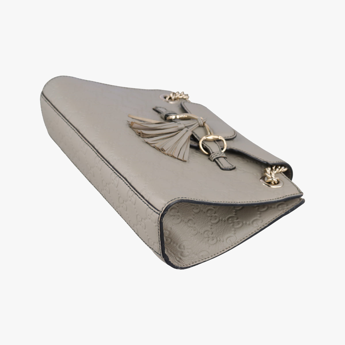 Pre-owned Gucci Emily Grey Leather 369621 shoulderbag | stylenewstar