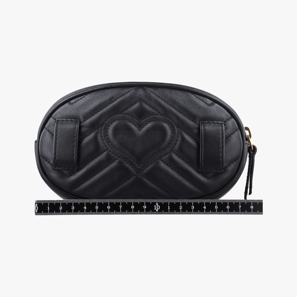 Pre-owned Gucci GG Marmont Black Leather 476434 bum bag/waist bag | stylenewstar
