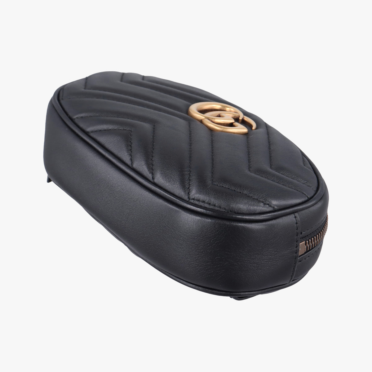 Pre-owned Gucci GG Marmont Black Leather 476434 bum bag/waist bag | stylenewstar