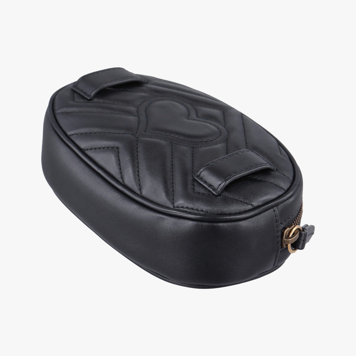 Pre-owned Gucci GG Marmont Black Leather 476434 bum bag/waist bag | stylenewstar