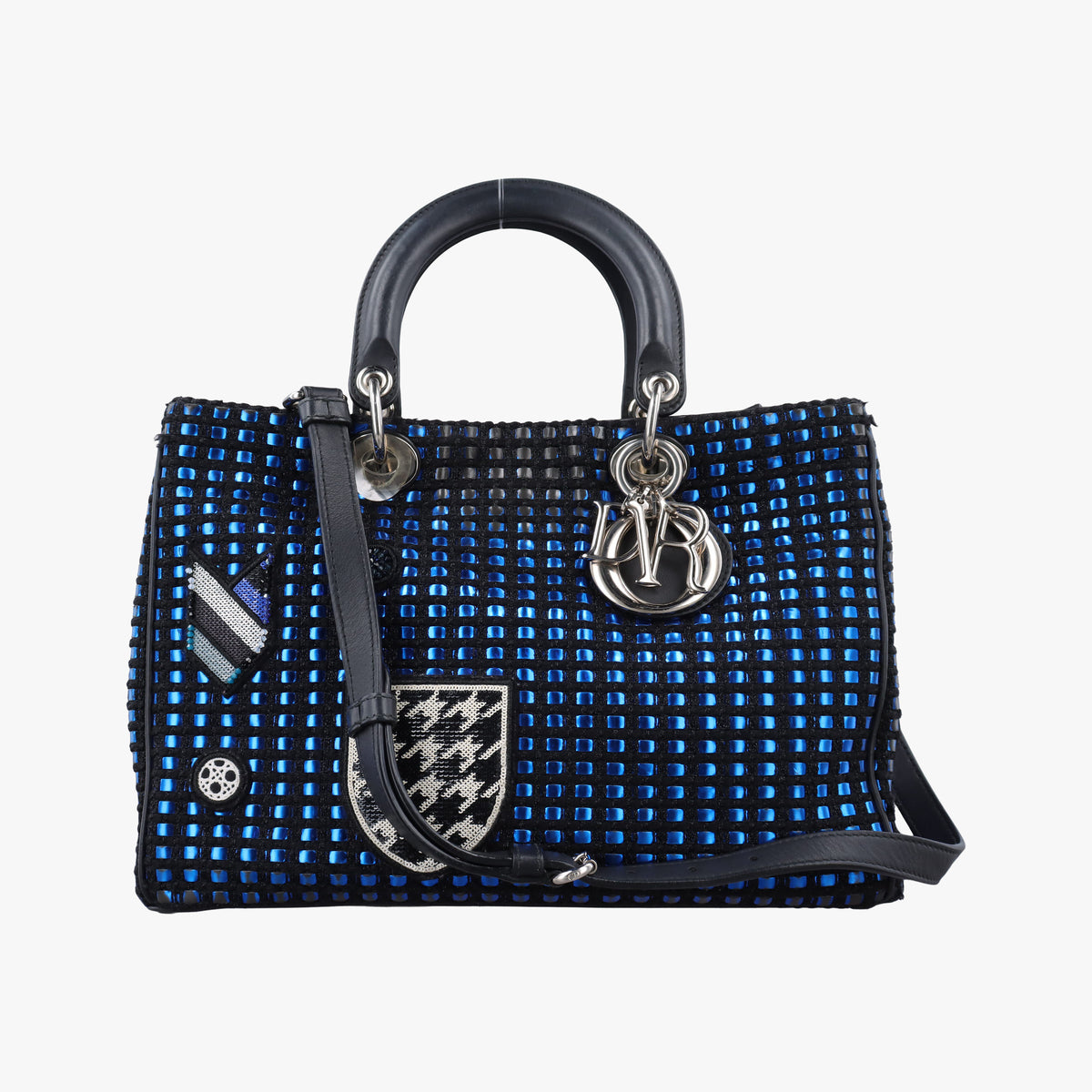Pre-owned Christian Dior Diorissimo Blue×Multicolour Tweed  shoulderbag | stylenewstar