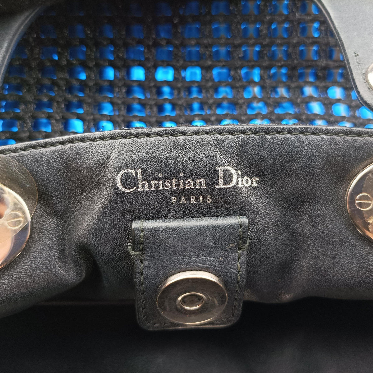 Pre-owned Christian Dior Diorissimo Blue×Multicolour Tweed  shoulderbag | stylenewstar