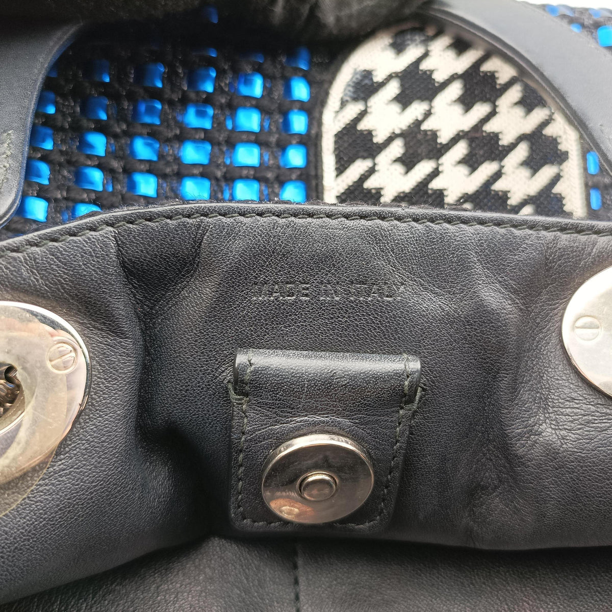 Pre-owned Christian Dior Diorissimo Blue×Multicolour Tweed  shoulderbag | stylenewstar