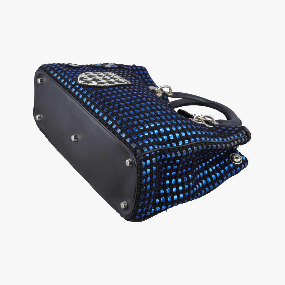 Pre-owned Christian Dior Diorissimo Blue×Multicolour Tweed  shoulderbag | stylenewstar