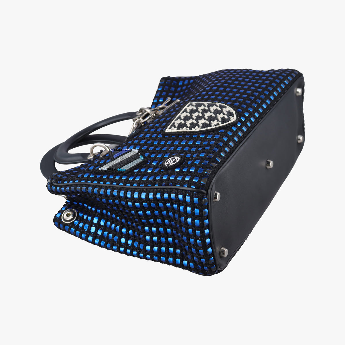 Pre-owned Christian Dior Diorissimo Blue×Multicolour Tweed  shoulderbag | stylenewstar