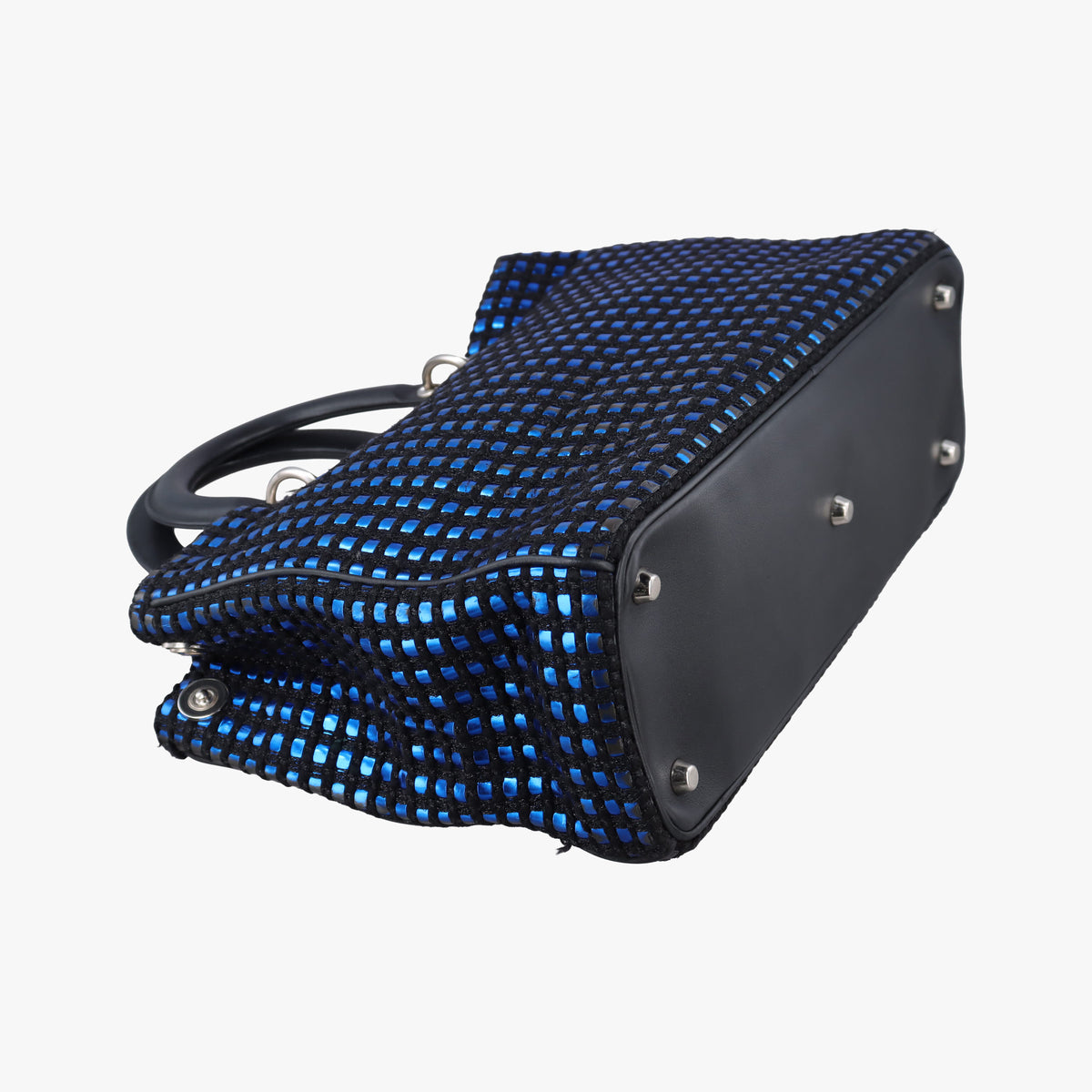 Pre-owned Christian Dior Diorissimo Blue×Multicolour Tweed  shoulderbag | stylenewstar