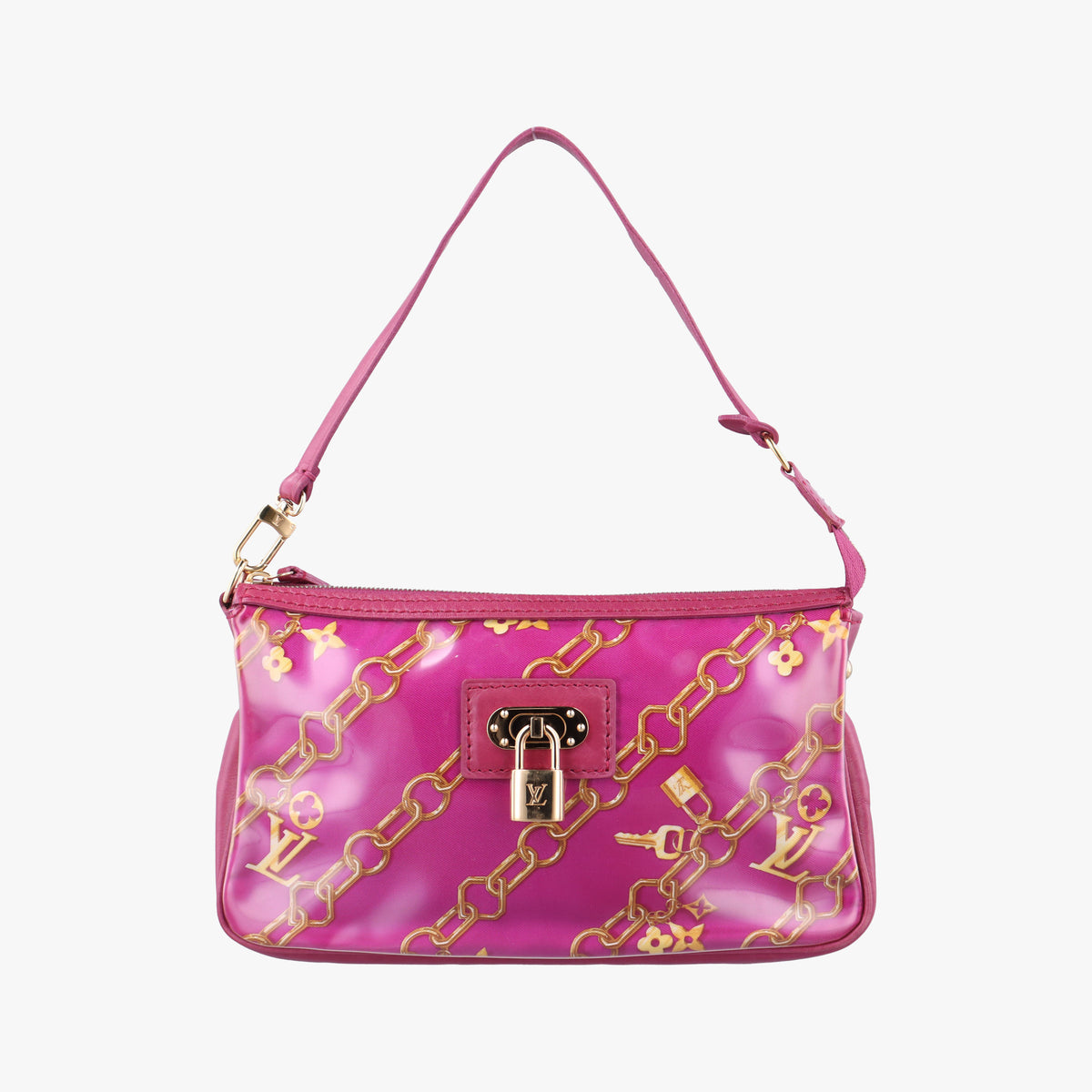 Secondhand Louis Vuitton Charm Pochette Accessoires pink×multicolor leather×vinyl M95160 shoulderbag | stylenewstar