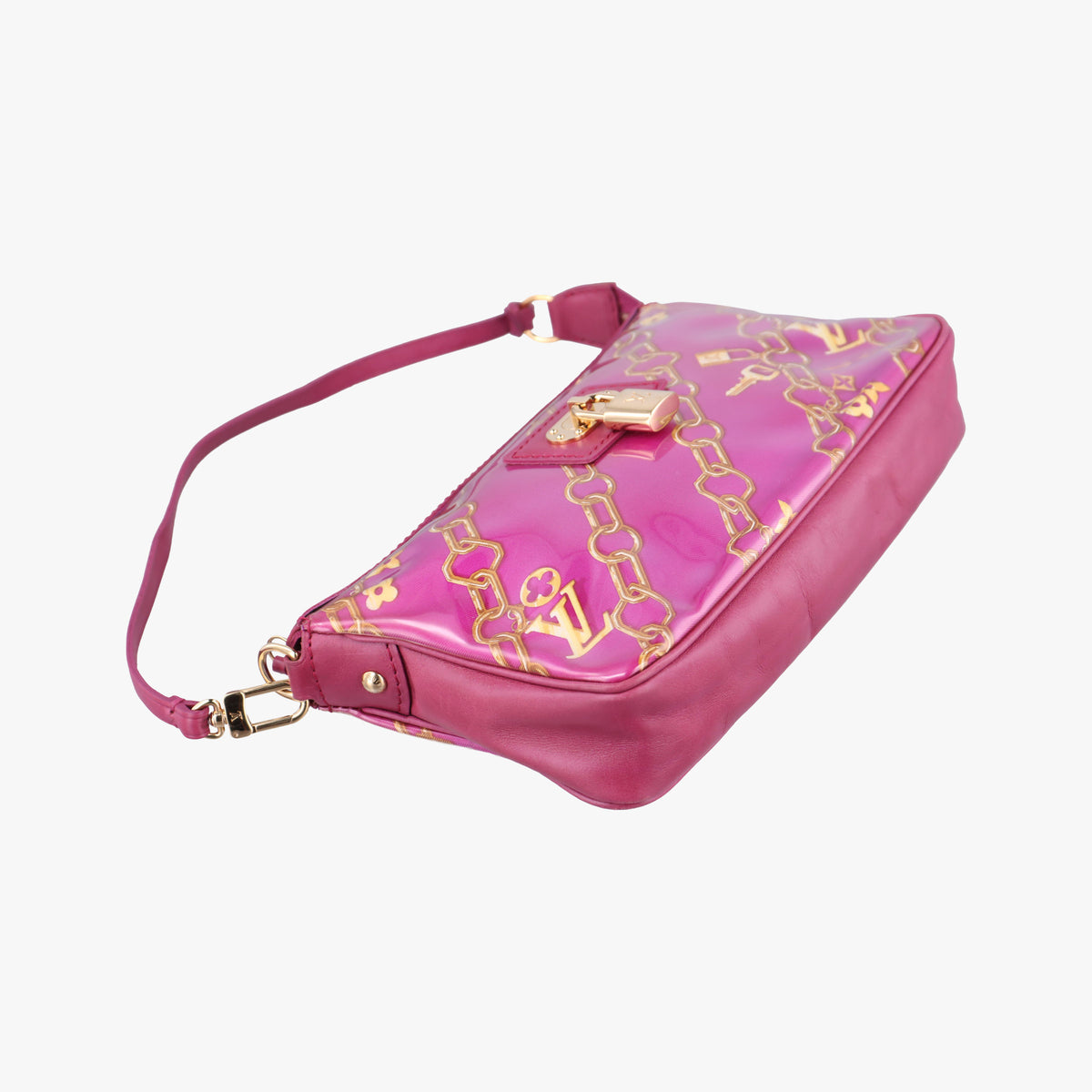 Secondhand Louis Vuitton Charm Pochette Accessoires pink×multicolor leather×vinyl M95160 shoulderbag | stylenewstar