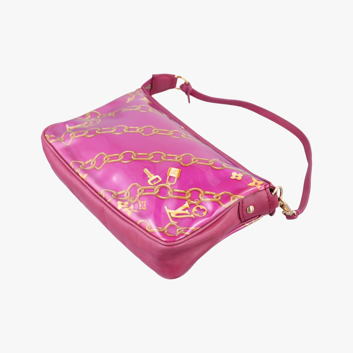 Secondhand Louis Vuitton Charm Pochette Accessoires pink×multicolor leather×vinyl M95160 shoulderbag | stylenewstar