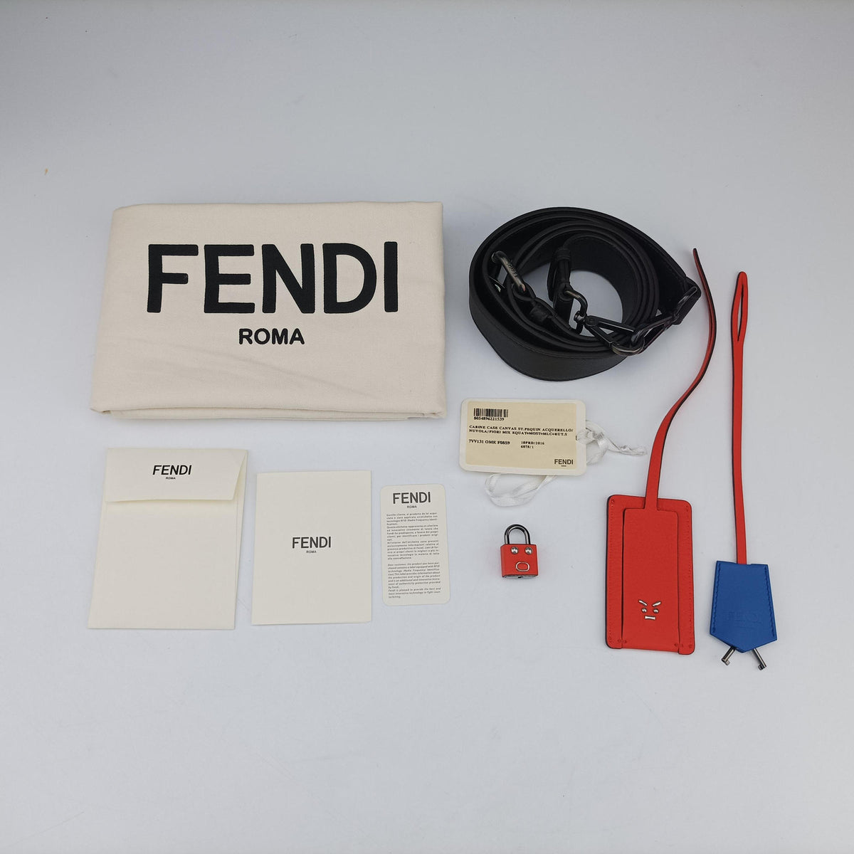 Pre-owned Fendi Floral briefcase Multicolour canvas 7VV131 shoulderbag | stylenewstar