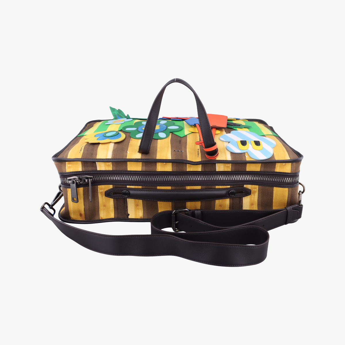 Pre-owned Fendi Floral briefcase Multicolour canvas 7VV131 shoulderbag | stylenewstar