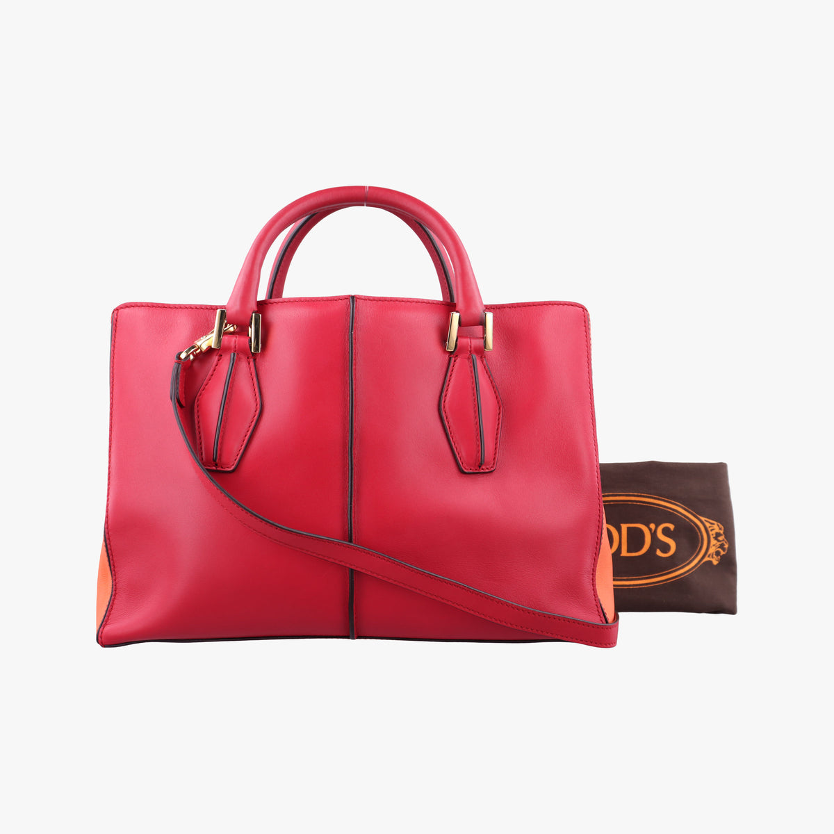 Secondhand TODS D-Styling Red x Orange Leather  shoulderbag | stylenewstar