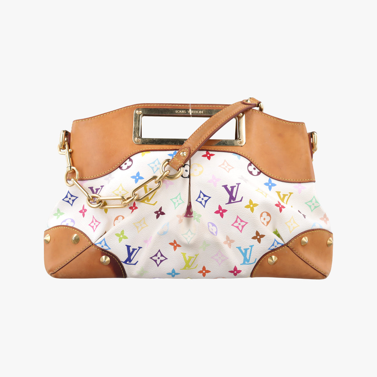 Pre-owned Louis Vuitton JUDY MM white Monogram Multicolor M40255 shoulderbag | stylenewstar