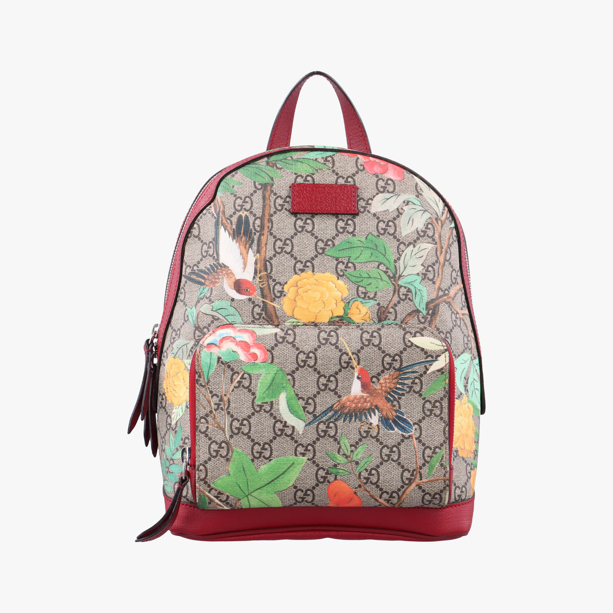 Pre-owned Gucci GG Supreme Tian beige×Multicolour PVC coated canvas×Leather 427042 backpack/rucksack | stylenewstar