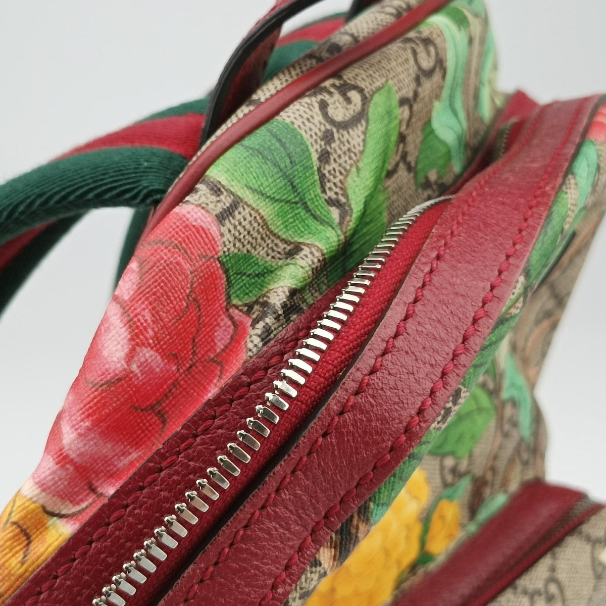 Pre-owned Gucci GG Supreme Tian beige×Multicolour PVC coated canvas×Leather 427042 backpack/rucksack | stylenewstar