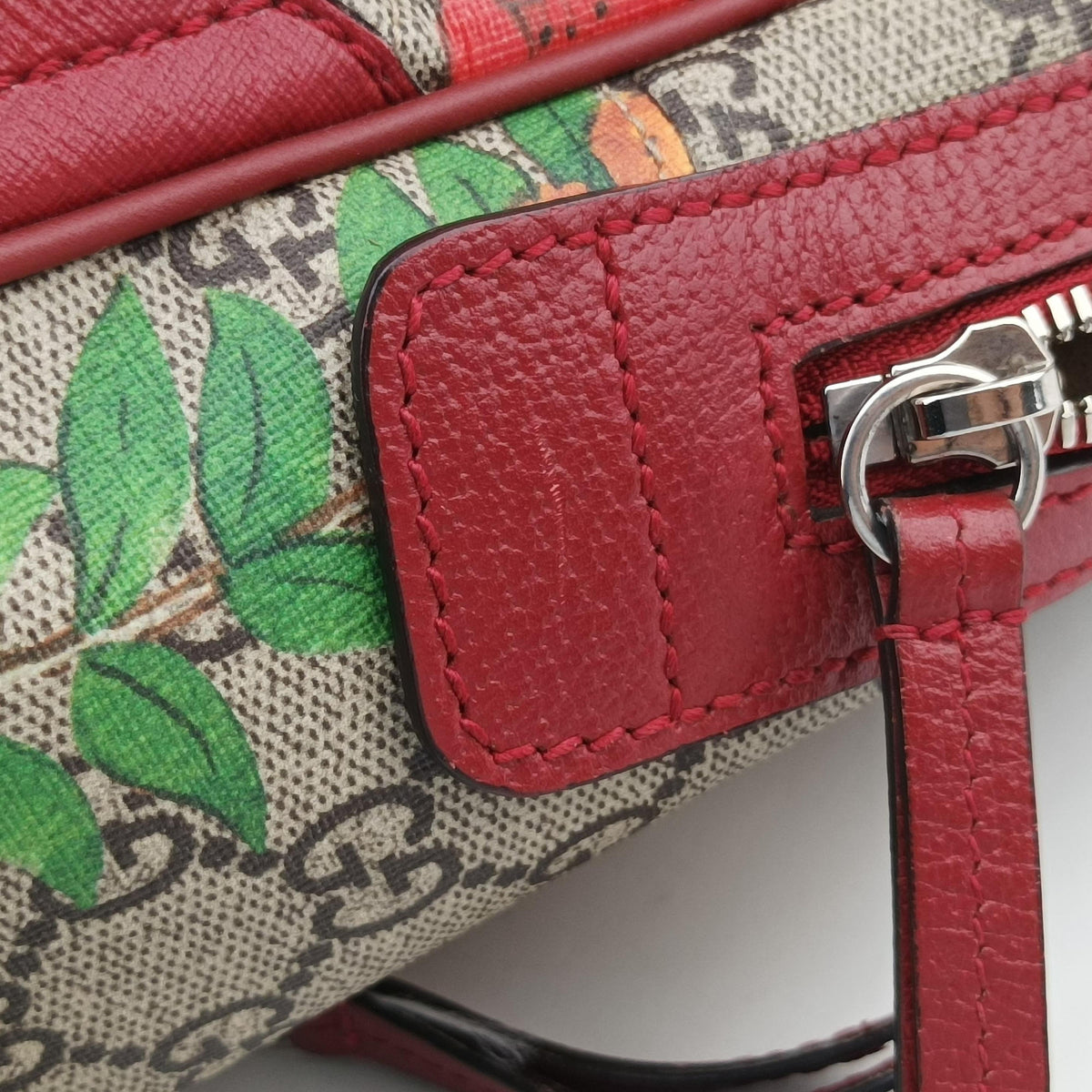 Pre-owned Gucci GG Supreme Tian beige×Multicolour PVC coated canvas×Leather 427042 backpack/rucksack | stylenewstar
