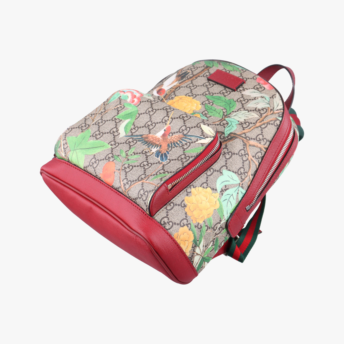 Pre-owned Gucci GG Supreme Tian beige×Multicolour PVC coated canvas×Leather 427042 backpack/rucksack | stylenewstar