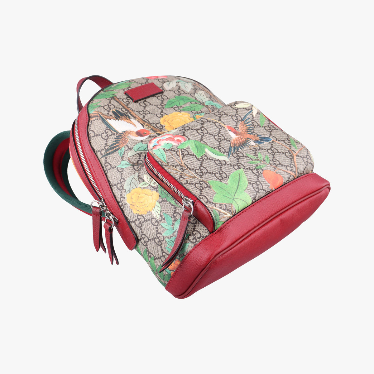 Pre-owned Gucci GG Supreme Tian beige×Multicolour PVC coated canvas×Leather 427042 backpack/rucksack | stylenewstar